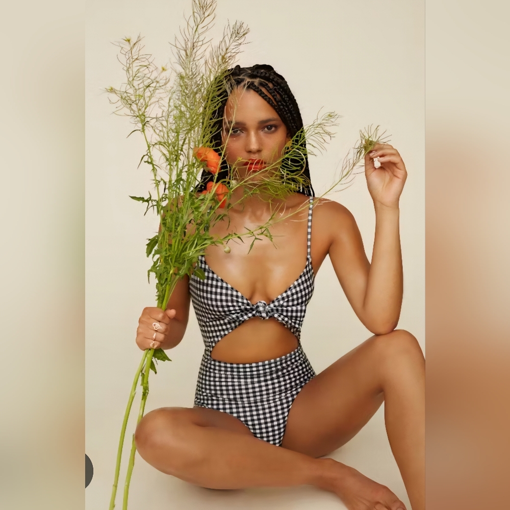 Reformation Tropicana Gingham One Piece Swimsuit in XS